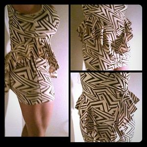 Peplum Printed Dress