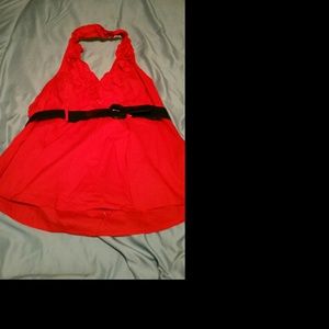 Red half back dressie