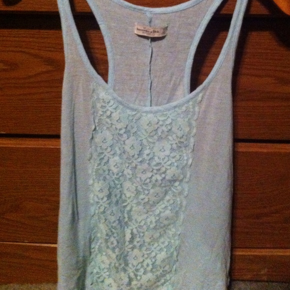 Blue lace front tank