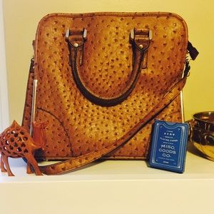 Classic ostrich-look leather Ivanka Trump bag