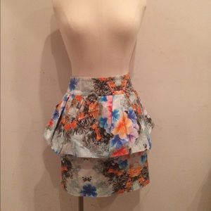 Zara Floral Peplum Skirt