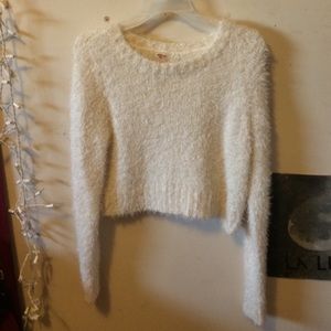 Fuzzy white sweater