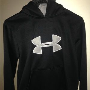 Underarmour hoodie, black. Youth size large