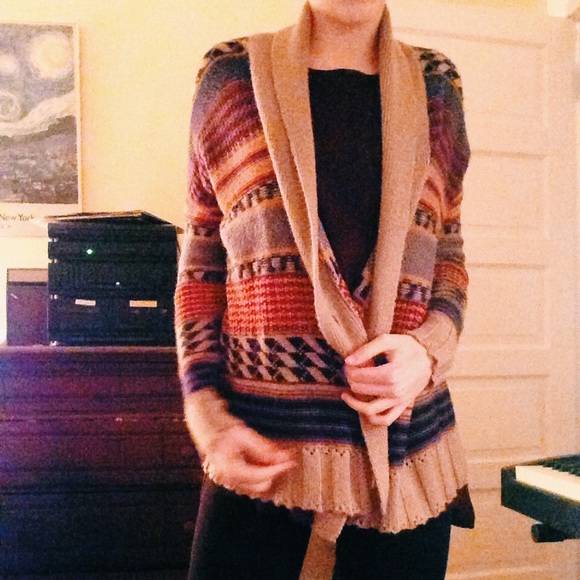 Colorful Patterned Oversized Cardigan