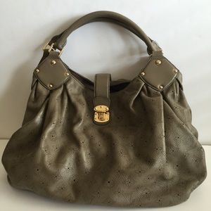 Genuine perforated leather hobo mahina handbag