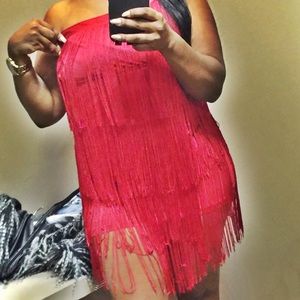 Red cocktail dress.. Tag on!