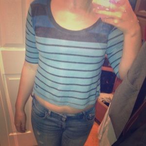 Hollister Blue and Blue striped shirt