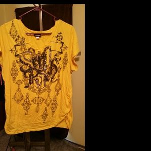 Black yellow and gold Southpole shirt