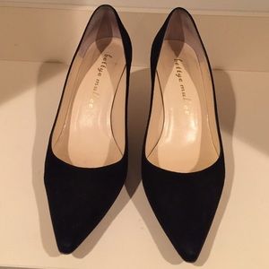 Bettye Muller Black Suede Pumps
