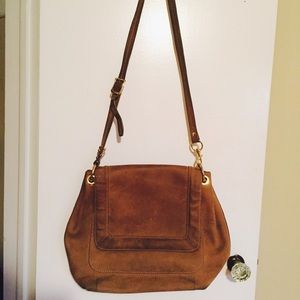SOLD Distressed leather J. Crew satchel