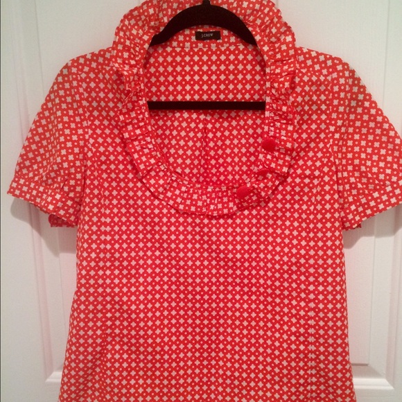 J.Crew Orange Printed Top