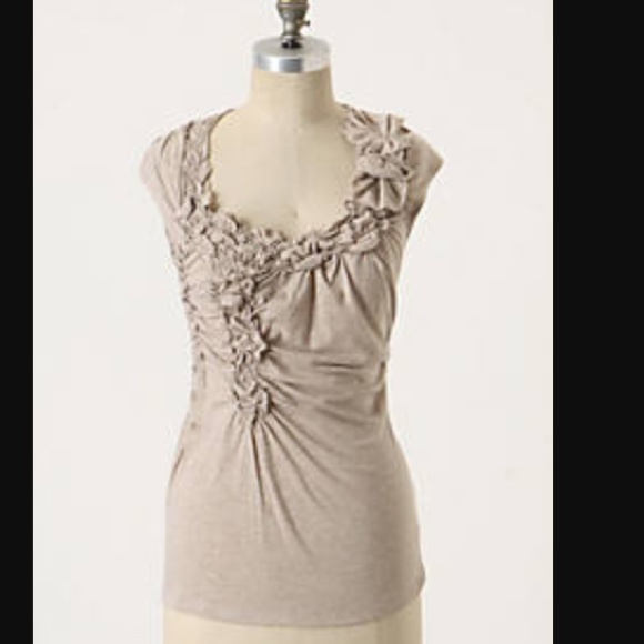 Anthropologie Pinkerton grey cap sleeve top M