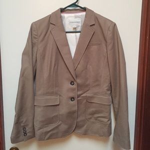 Banana Republic Size 10 tan two-button blazer