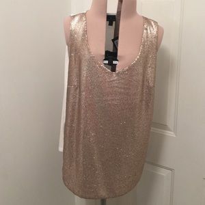 Cream and Gold sequin tank