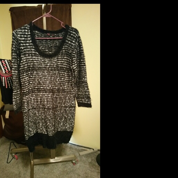 Black and white sweater dress