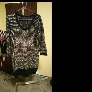Black and white sweater dress
