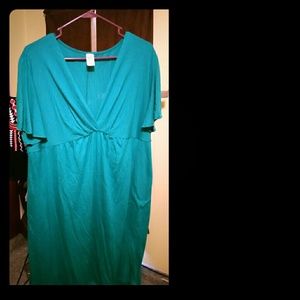 Teal-colored casual dress