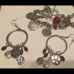 Earrings and bracelet