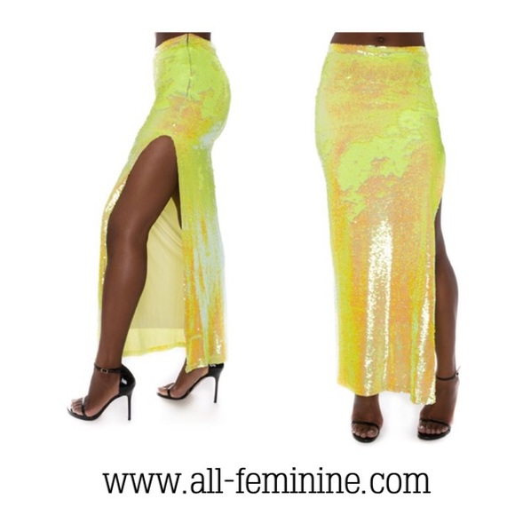 Sequin maxi skirt with split
