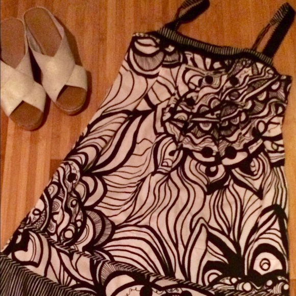 Black and Tan spaghetti strap dress