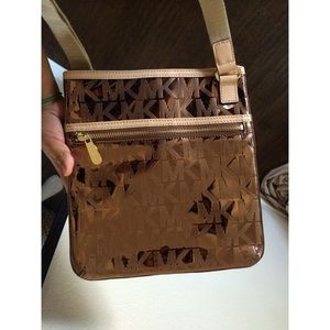 Michael Kors Metallic Rose Gold Crossbody Bag