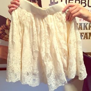 Beautiful lace cream skirt
