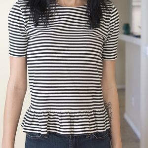 Striped peplum top