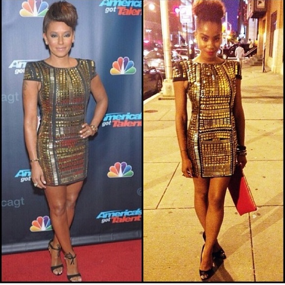 Unique Heros - Cocorigo Dresses - Amazing Gold plated mini dress! As seen on Mel B Unique Heros - Cocorigo Dresses - Amazing Gold plated mini dress! As seen on Mel B
