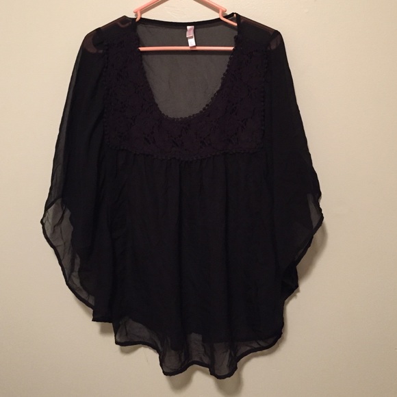 Size XXL, Exhilaration, black chiffon top.