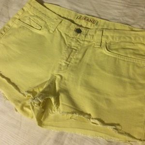 J brand yellow jean shorts