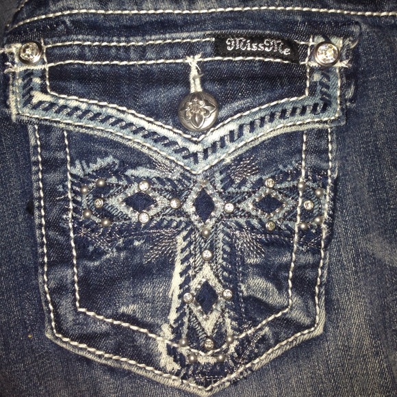 Miss me bootcut tribal cross with studs