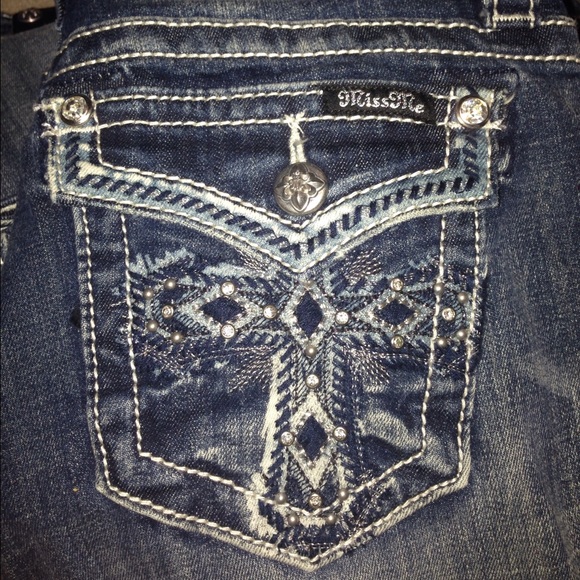 Miss me bootcut tribal cross with studs