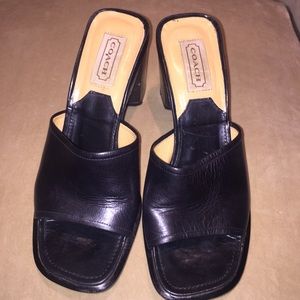 Black coach sandals size 6