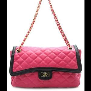 Pink and gold handbag