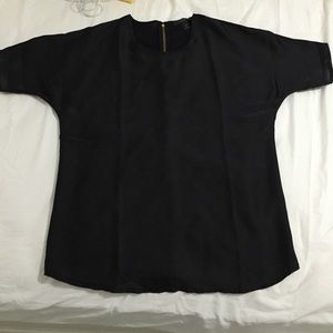 J Crew shirt with back zipper detail.