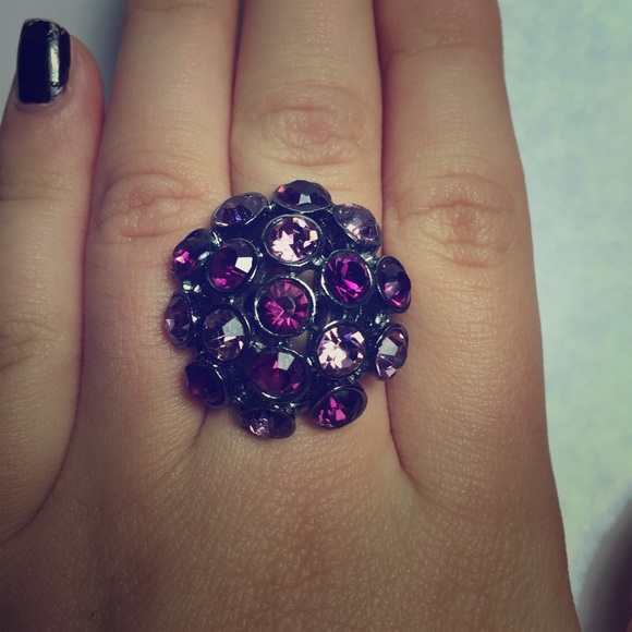 Purple Rhinestone Ring