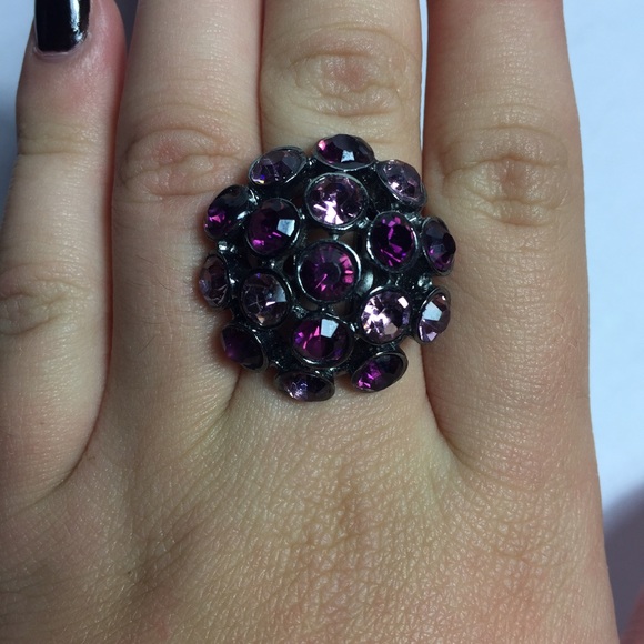 Purple Rhinestone Ring - Picture 2 of 4
