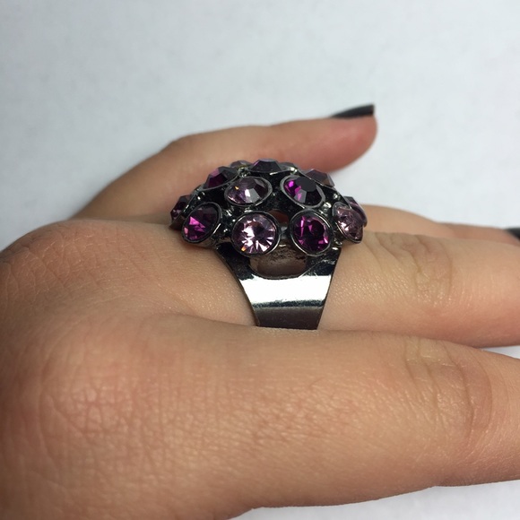 Purple Rhinestone Ring - Picture 3 of 4