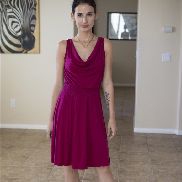 Crimson jersey dress