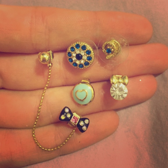 Betsey Johnson mismatched earrings