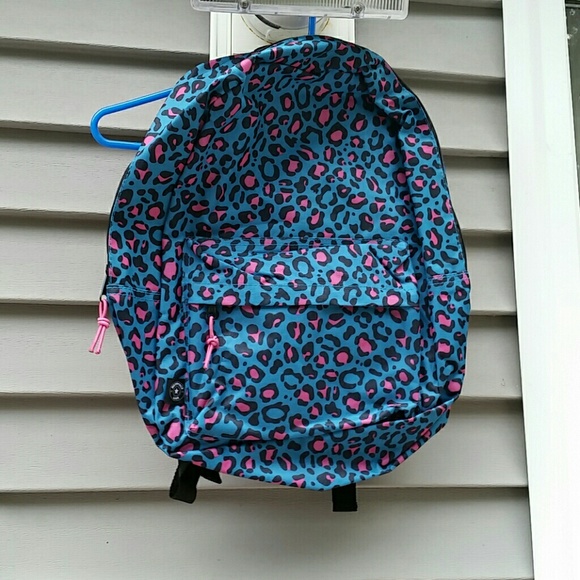 Leopard Print Backpack Blue and Pink by Metro NWT