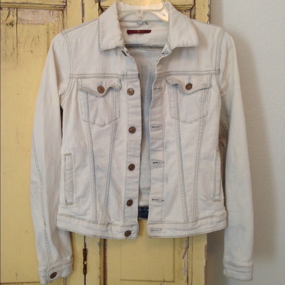 7 For All Mankind bleached indigo denim jacket