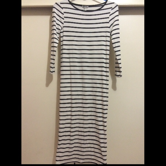 Mid Length, Body Con striped dress