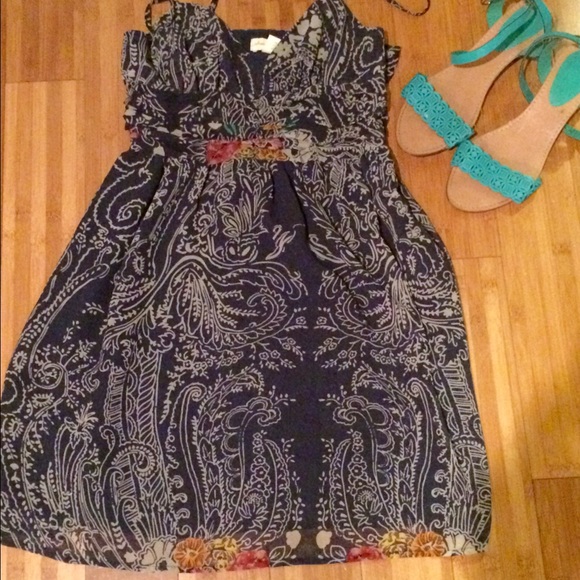 Spaghetti strap blue sundress