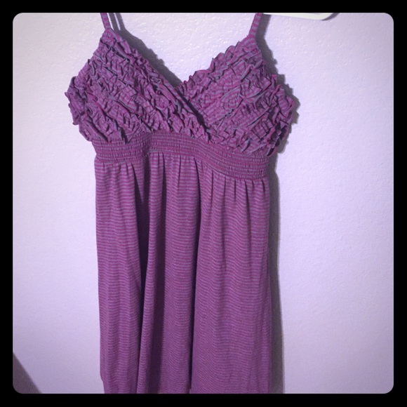💥SOLD💥 Candie's Fuchsia and Gray Striped Dress - Picture 1 of 3