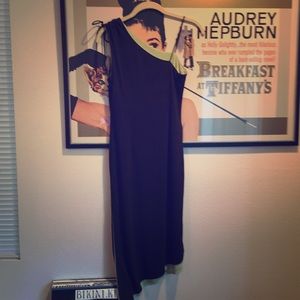 Black & mint assymetrical dress