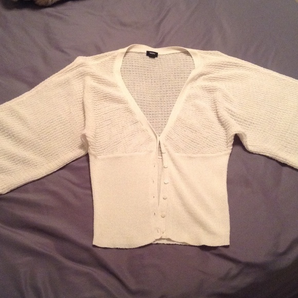 Dolman sweater, white w/sparkle, 3/4 sleeve