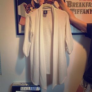 Oversized cream cardigan with drapey effect