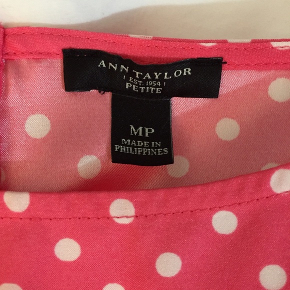 Ann Taylor Pink Polka Dot Blouse - Picture 3 of 3