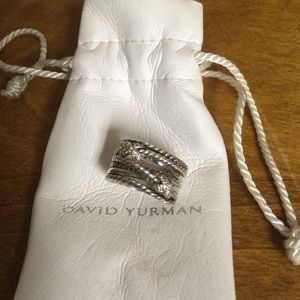 David Yurman sterling silver with diamond ring